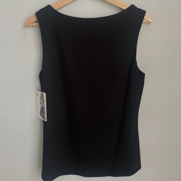 Donna Fashions Black Round Neck Stretch Sleeveless Tank Top Size L - Picture 4 of 4